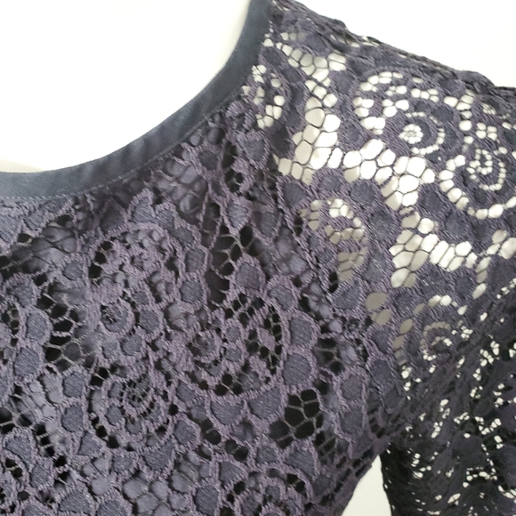 Madewell Navy Lace Short Sleeve Dress 2 - Picture 4 of 5